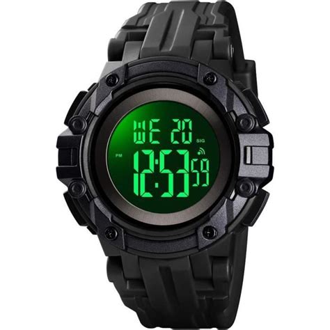 Montre Homme 50M Etanche Led Électronique Alarma Chronomètre Outdoor