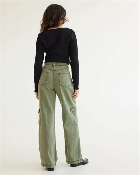 Pantalon cargo à jambe large et taille haute Petite Petite Reitmans