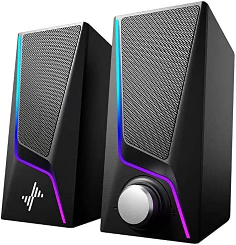 Computer Speakers, PC Speakers with 6 Colorful LED Modes, USB Powered ...