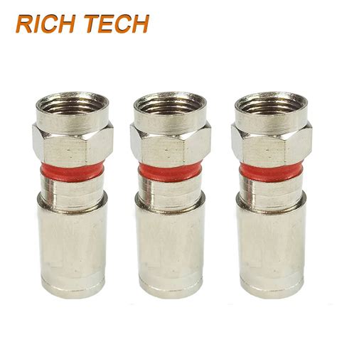 12pcs Lot Rg6 Waterproof F Compression Connector Rg6 F Rf Coaxial Connector F Adapter R