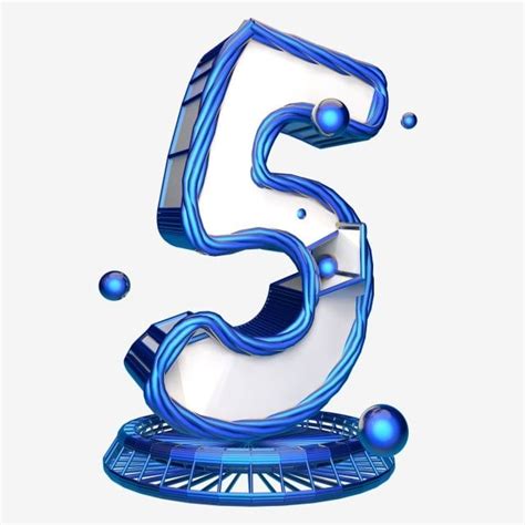 Commercial Available Clipart Png Images Tech Blue Countdown Number 5