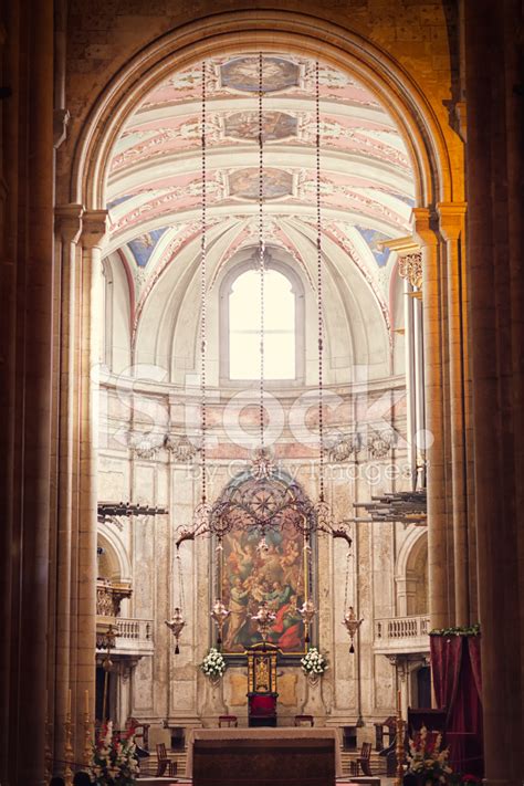 Lisbon Cathedral Interior Stock Photo Royalty Free Freeimages