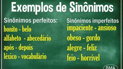 Sinônimo O que é significado tipos exemplos e antônimos