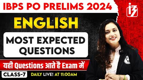 IBPS PO Preparation 2024 IBPS PO English Most Expected Questions By