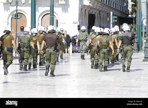 Athens Greece Th October Greek Police Officers In Riot Gear