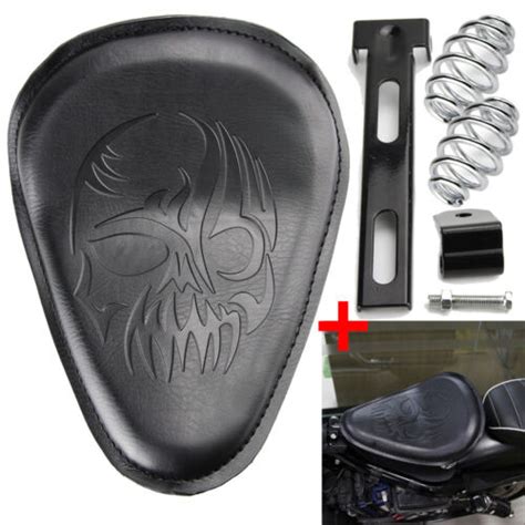 Black Motorcycle Solo Seat Spring For Harley Honda Yamaha Bobber