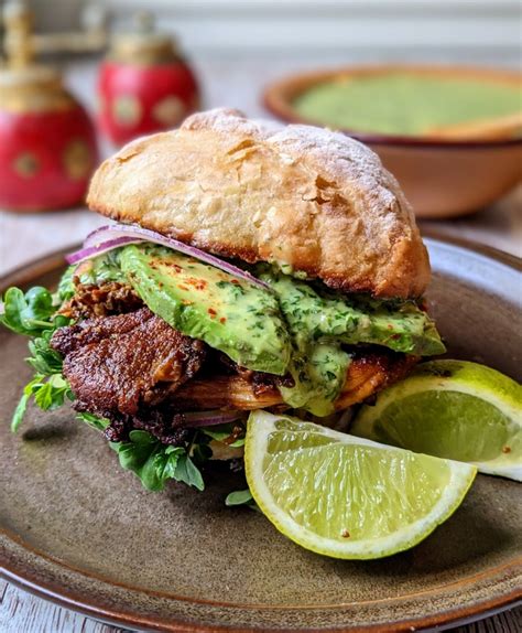 Peruvian Sandwiches With Crispy Oyster Mushrooms Aji Verde