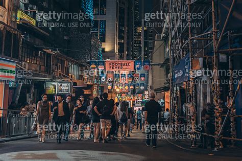 Lan Kwai Fong Nightlife District In Central Hong Kong