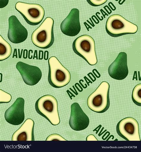 Seamless Pattern With Avocado Royalty Free Vector Image