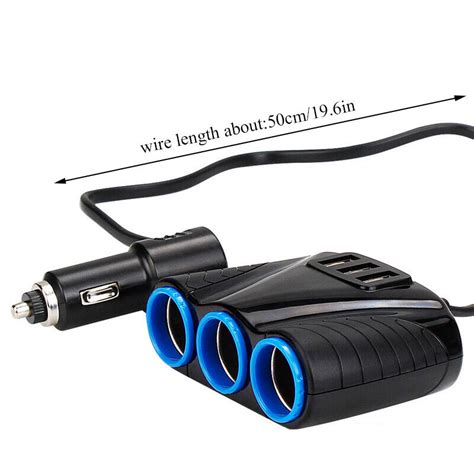 V Way Car Cigarette Lighter Socket Splitter Dual Usb Charger Power