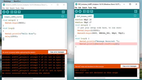 Arduino And Esp Serial Communication Using Uart Serial Was Not