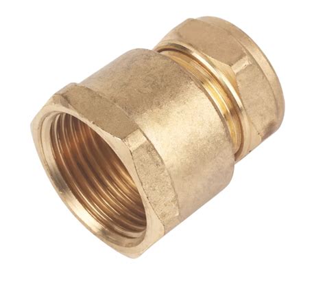 Flomasta Brass Compression Adapting Female Coupler 22mm X 1 Screwfix