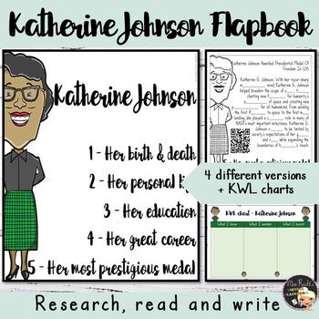 Katherine Johnson Biography Informational Text Flapbook | TPT