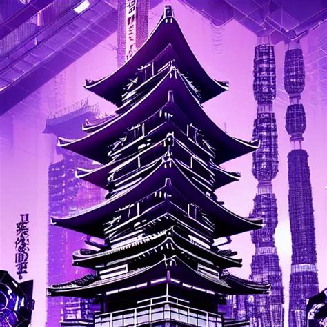 Futuristic Pagoda Shrine In Tokyo Megapolis In Style Stable Diffusion