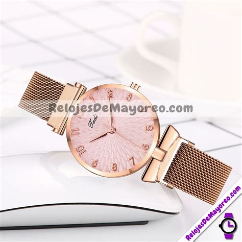 Reloj Extensible Mesh Iman Rose Gold R Relojes De Mayoreo