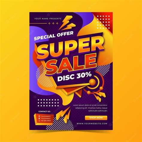 Free Vector Realistic Sales Poster Template