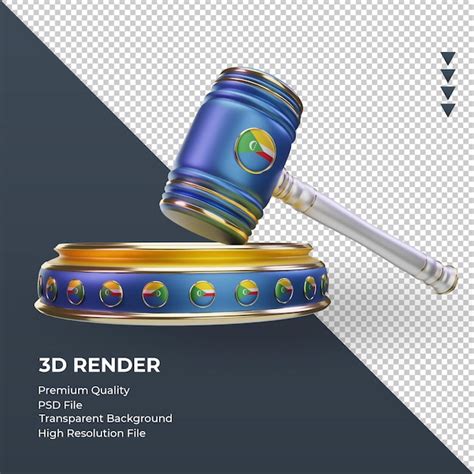 3d Justicia Bandera De Comoras Renderizado Vista Izquierda Archivo