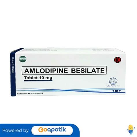 Jual AMLODIPINE BESILATE MULIA 10 MG BOX 100 TABLET Shopee Indonesia