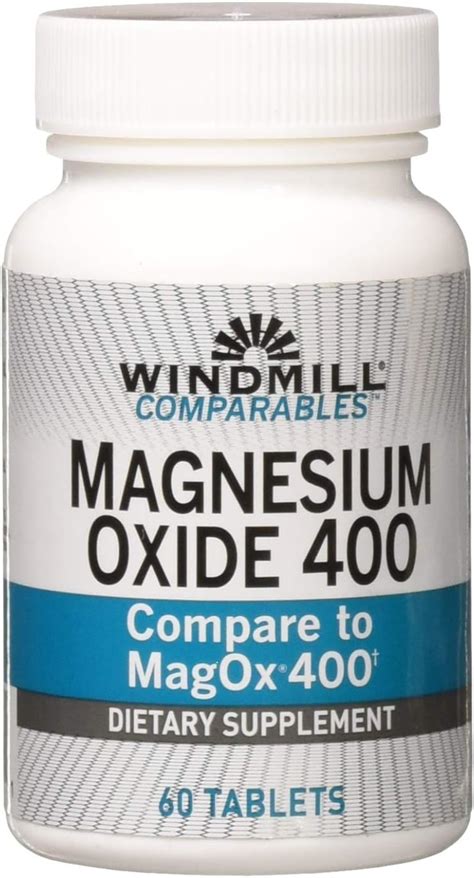 Windmill Natural Vitamins Magnesium Oxide 400 Mg Immune Support Supports Muscle