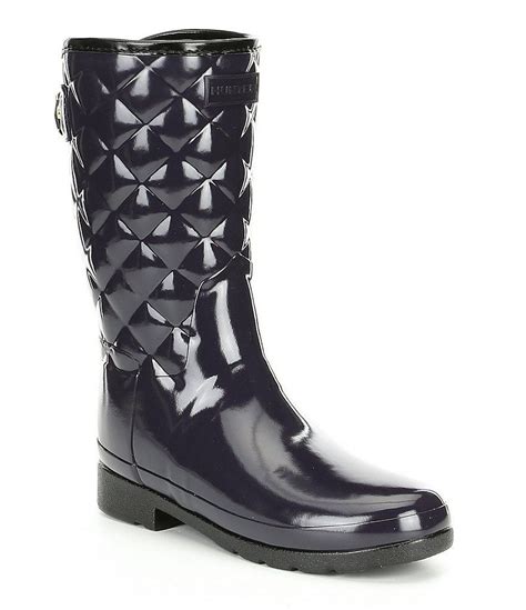 Hunter Refined Gloss Quilt Short Waterproof Boots Gloss Refined