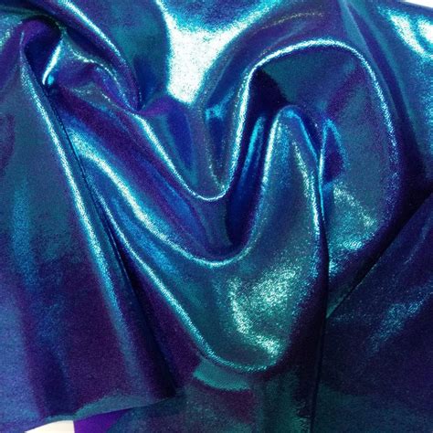 Shimmer Stretch Spandex Purple Aqua Shine Trimmings And Fabrics