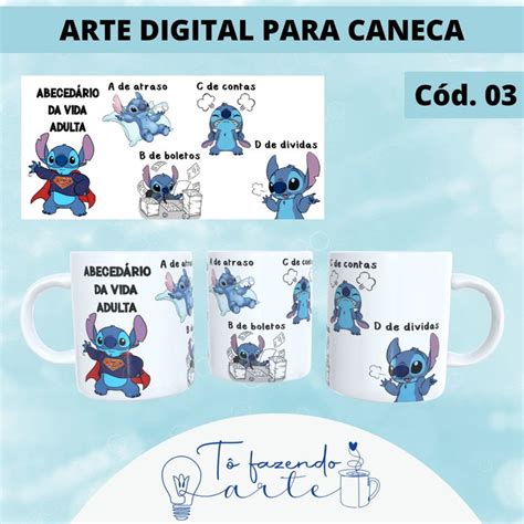 Arte Caneca Abeced Rio Da Vida Adulta Stitch Elo