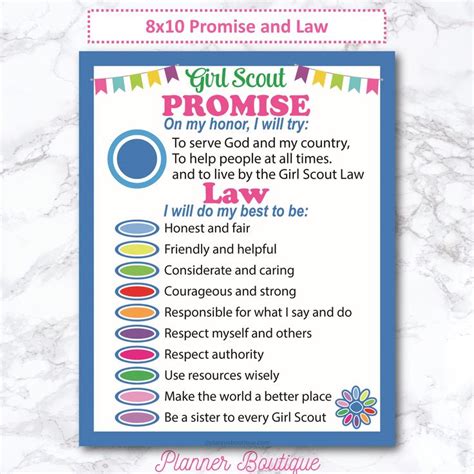 Girl Scout Promise And Law Printable Daisy Girl Scout Daisy Petals