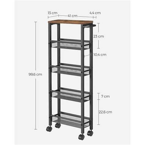 Desserte De Cuisine Vasagle Niveaux Roulettes Cadre En Acier