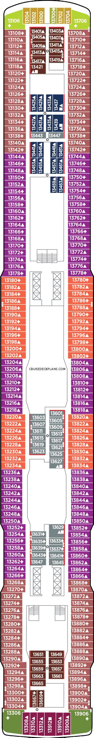 Norwegian Escape Deck 13 Deck Plan Tour