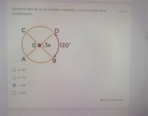 Calcular el valor de x en el gráfico mostrado si O es el centro de