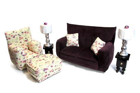 Barbie Doll Living Room Furniture 9 Pc Play Set 16 Scale Purple With