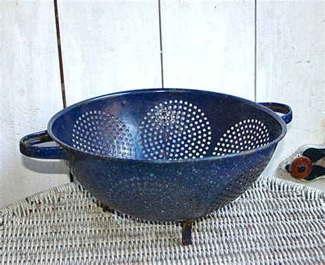 Blue Enamelware Colander Blue Enamel Colander Blue by KickassStyle, $18 ...