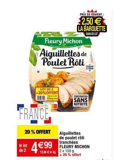 Promo Aiguillettes De Poulet R Ti Tranch Es Fleury Michon Chez Migros