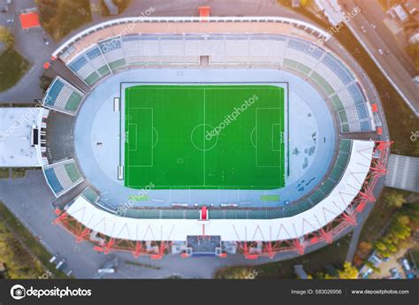 Aerial View Football Stadium Soccer Sports Field Championship Concept ...