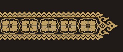 Vector Illustration Of Golden Design Element Pattern Of Traditional