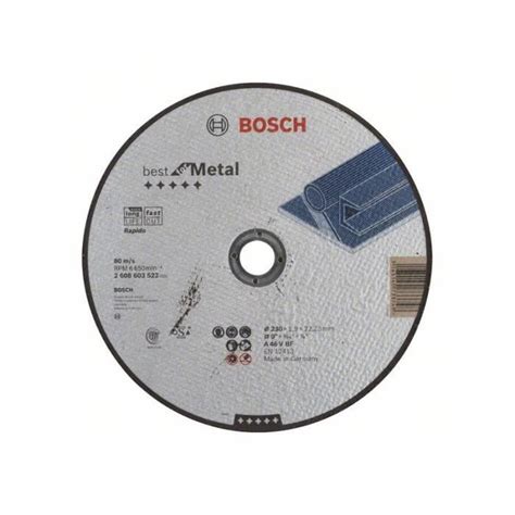 BOSCH Disque à tronçonner à moyeu plat Best for Metal Rapido Ø 230