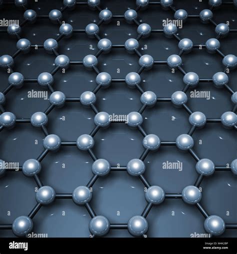 Graphene Layer Structure Molecular Model Hexagonal Lattice Made Of