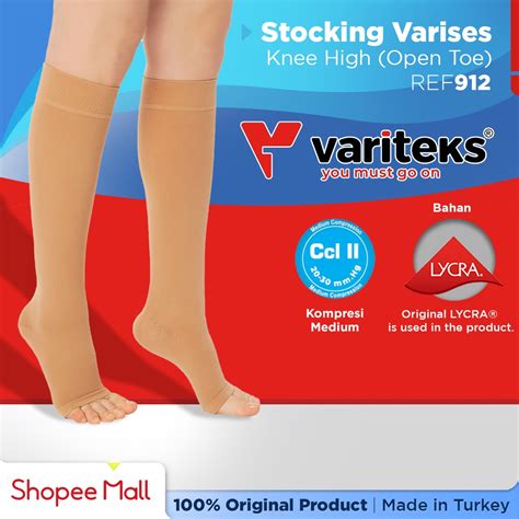 Jual Variteks Knee High Varicose Stocking Open Toe Ccl Shopee