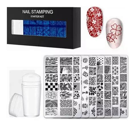 Kit De Estampas Sello Uñas Placas 8pzs raspador estampador Meses sin