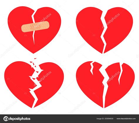 Broken Heart Shape Vector