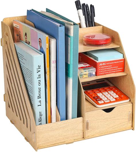 Homjoy Multi Functional Wooden Desktop Organiser Diy Desk Tidy