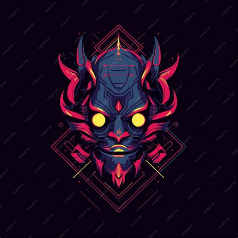 Premium Vector The Sacred Geometry Of The Oni Mask