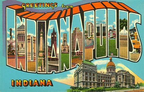 Vintage Travel Postcards: Indianapolis, Indiana