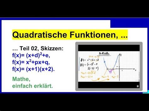 Nullstellen Bestimmen Quadratische Funktionen Teil Youtube