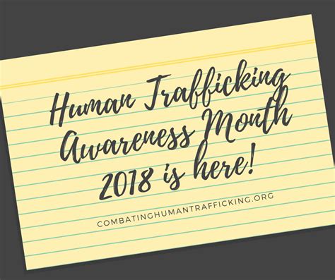 Announcement Ccht Schedule Of Events For Human Trafficking Awareness Month 2018 Institute For