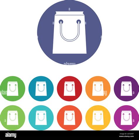 Paper Bag Set Icons Stock Vector Image And Art Alamy