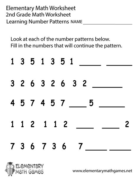 Grade 2 Math Worksheets Number Patterns Worksheet Resume Examples Hot