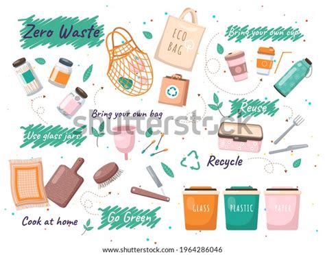 Zero Waste Logo Design Template Set Stock Vector Royalty Free