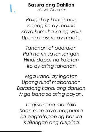 Gumawa Ng Sumulat Ng Tula Tungkol Sa Maayos Na Pagtatapon Ng Basura