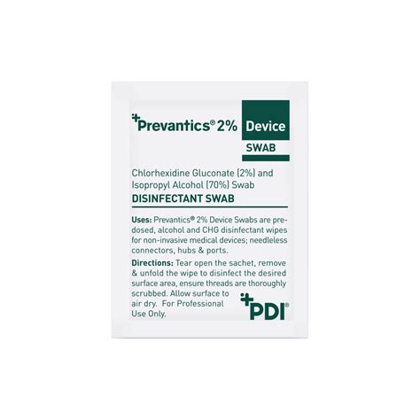 Prevantics® 2 Chg Swab Device Disinfection Pdi International